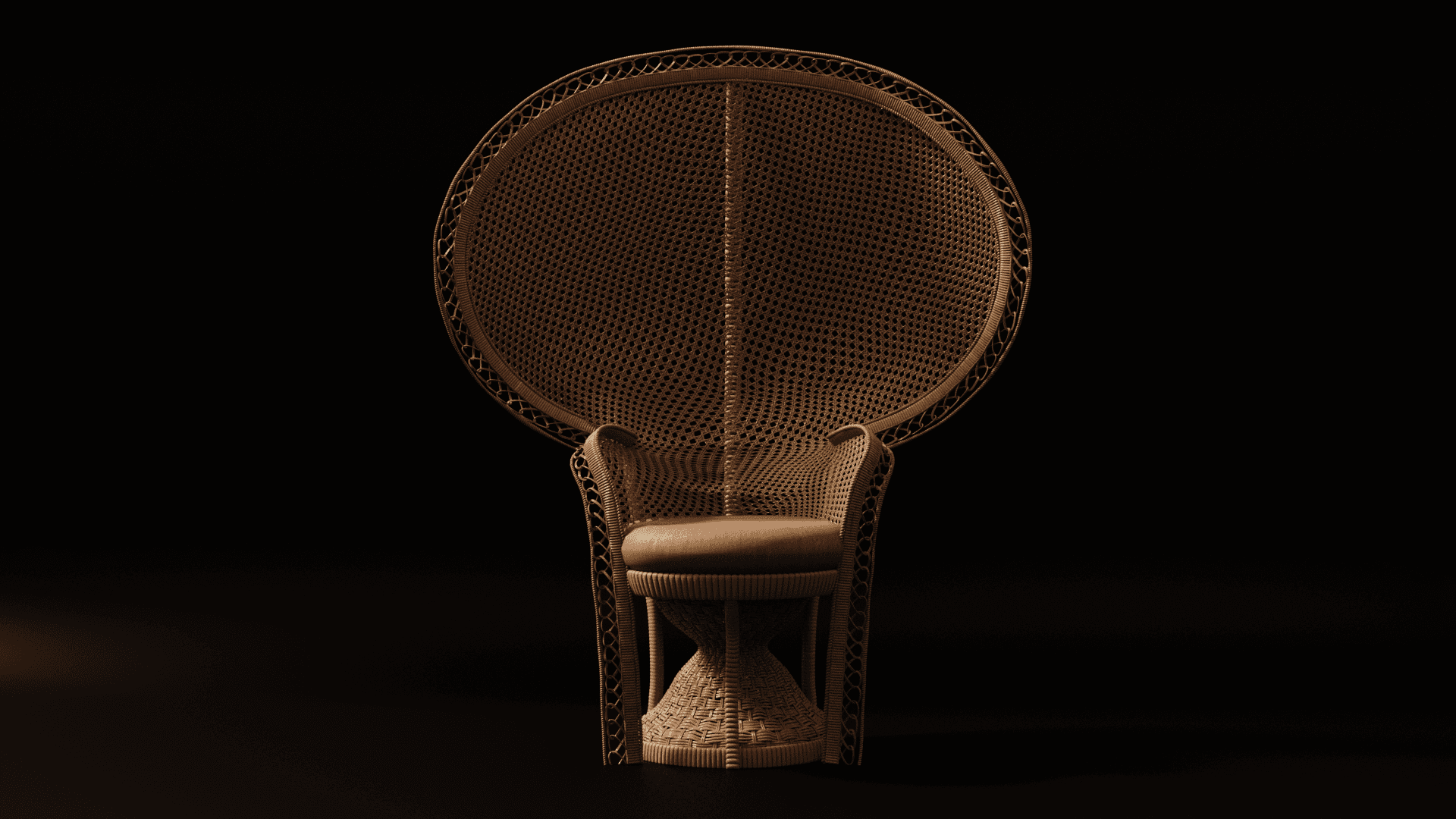 The iconic Peacock Chair, digitally crafted